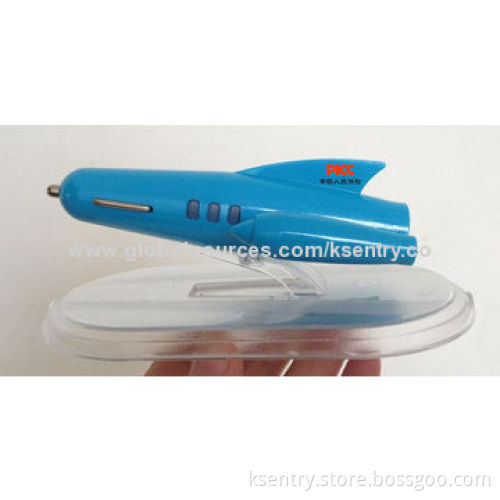 Newly designed airplane-shape USB car charger with 3-in-1 charging cable